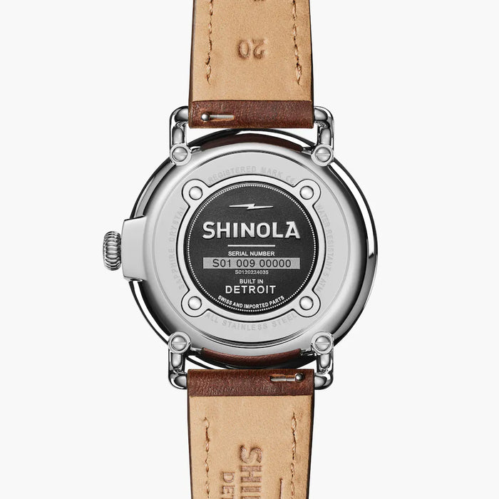 Shinola, The Runwell 41mm Sub Second Midnight Blue Dial Cattail Brown Leather