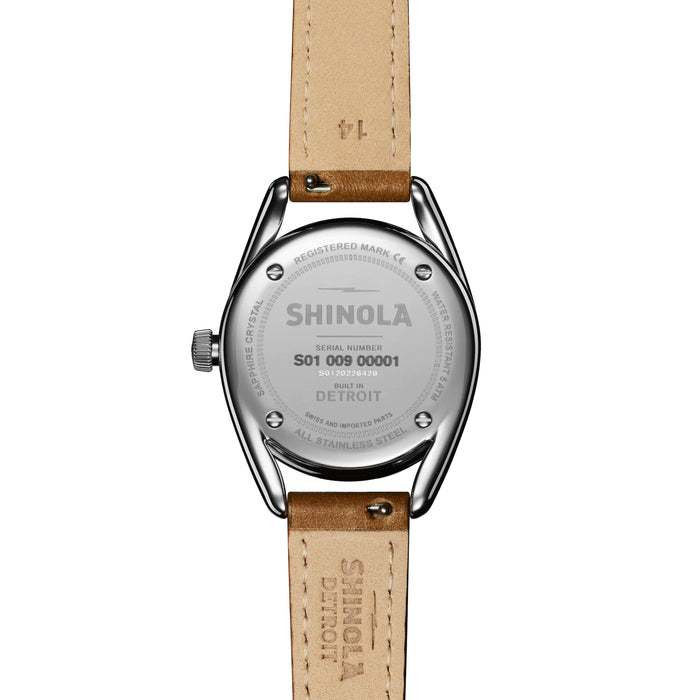 Shinola Shinola, The Derby 30mm White Dial Tan Brown Leather - Time After Time Watches