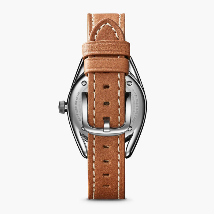 Shinola, The Derby 30mm White Dial Tan Brown Leather