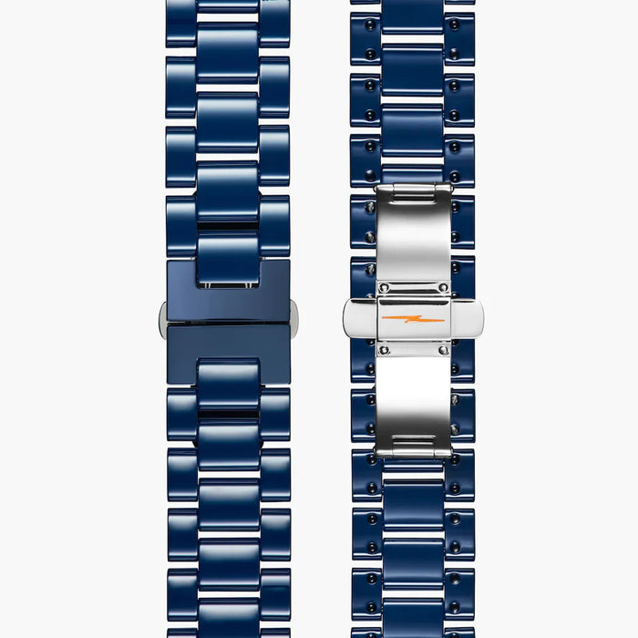 Shinola, The Canfield Sport Chrono 40mm Cobalt Blue Dial Blue Ceramic Bracelet