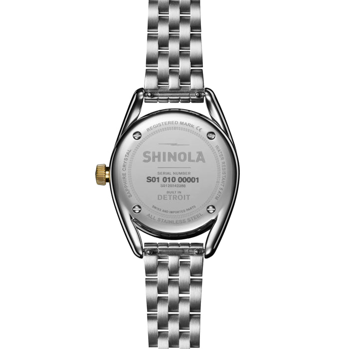 Shinola, The Derby 30mm White Dial Two Tone PVD Bracelet