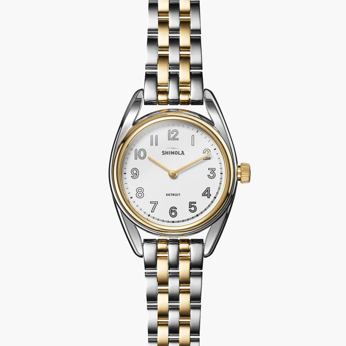 Shinola, The Derby 30mm White Dial Two Tone PVD Bracelet