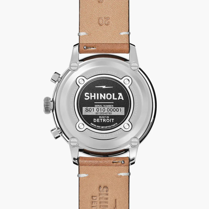 Shinola The Traveler 42mm Orange Dial British Tan Leather Time