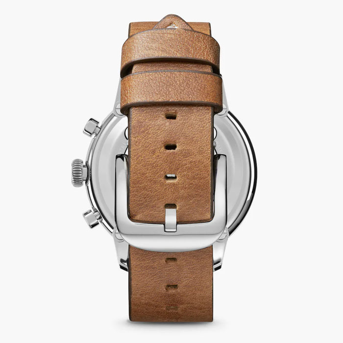 Shinola Shinola, The Traveler 42mm Orange Dial British Tan Leather - Time After Time Watches