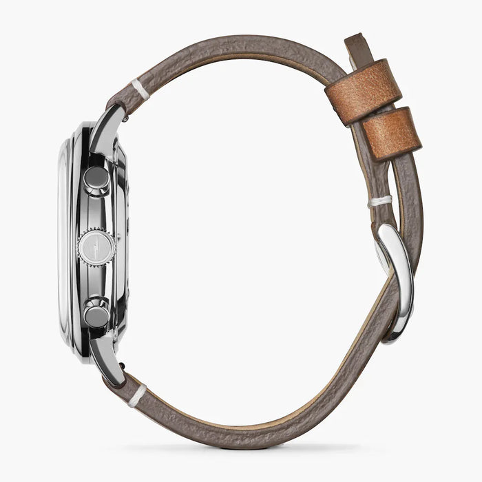 Shinola Shinola, The Traveler 42mm Orange Dial British Tan Leather - Time After Time Watches
