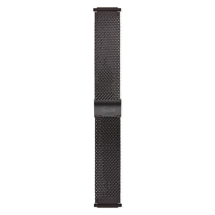 Mens 18-22MM Stainless Steel Mesh Band with Straight Adjustable End in Gold, Silver or Black