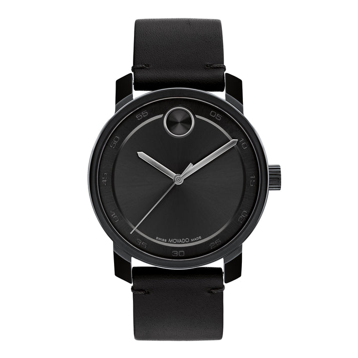 Movado Bold Access Black Dial Black Leather 3600918