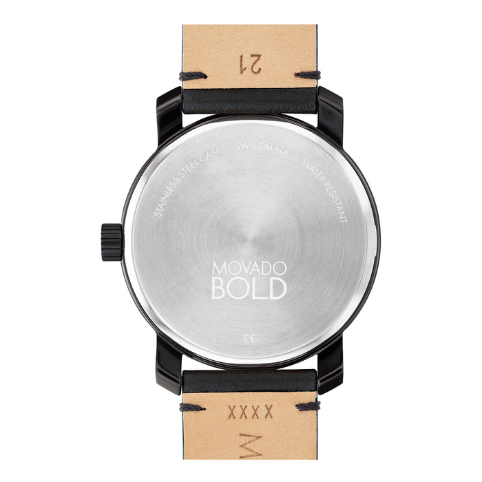 Movado Bold Access Black Dial Black Leather 3600918
