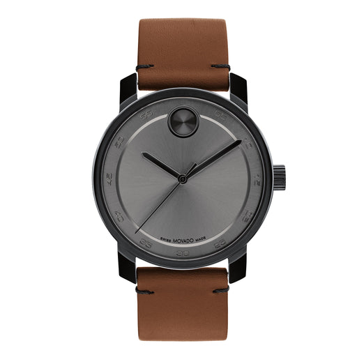 Movado Bold Access Grey Dial Brown Leather 3600917