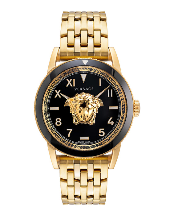 V-Palazzo 43MM IP Yellow Gold Watch Black Matte Dial IPYG Bracelet