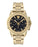 Greca Action Chrono 45MM IP Yellow Gold Watch Blk Dial IP YG Bracelet