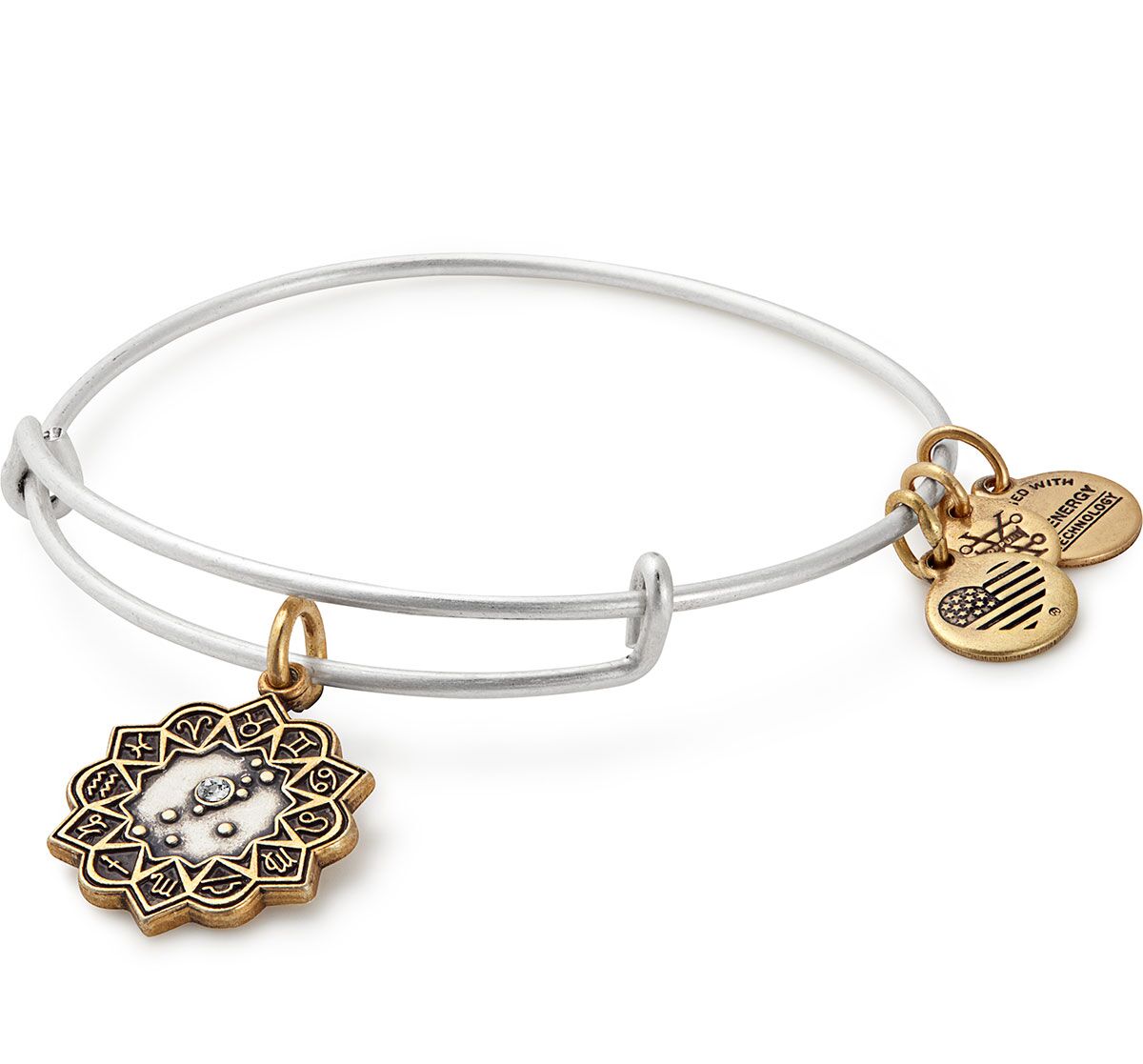Alex and Ani Taurus Two Tone Charm Bangle