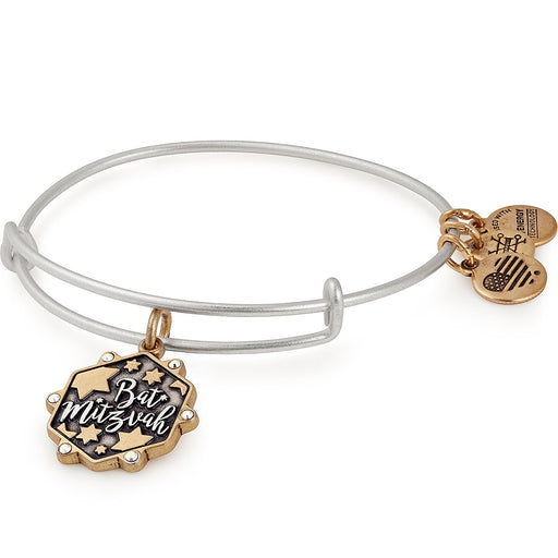 Alex and Ani Bat Mitzvah Two Tone Charm Bangle