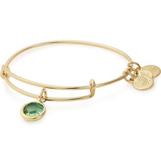 Alex and Ani Peridot Birthstone Charm Bangle With Swarovski® Crystals Shiny Gold