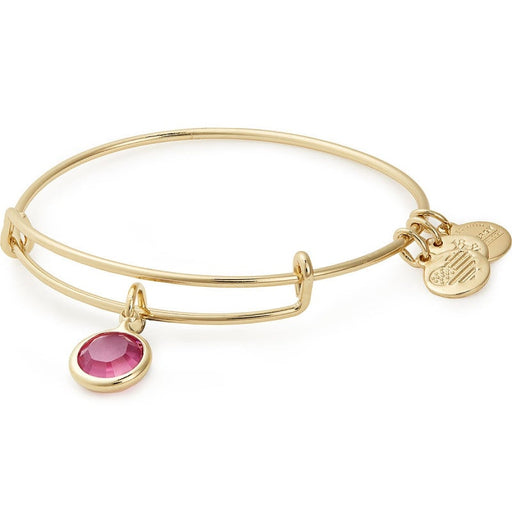 Alex and Ani Rose Birthstone Charm Bangle with Swarovski® Crystals Shiny Gold
