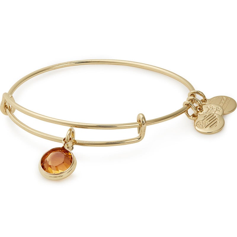 Alex and Ani Topaz Birthstone Charm Bangle With Swarovski