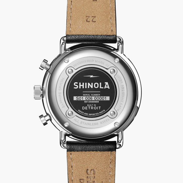 Shinola, The Canfield Sport 45mm Black Dial Black Leather