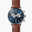 Shinola, Canfield Chrono 43mm Blue Dial Brown Leather
