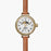 Shinola, Birdy 34mm Moon Phase White Dial Bourbon Leather