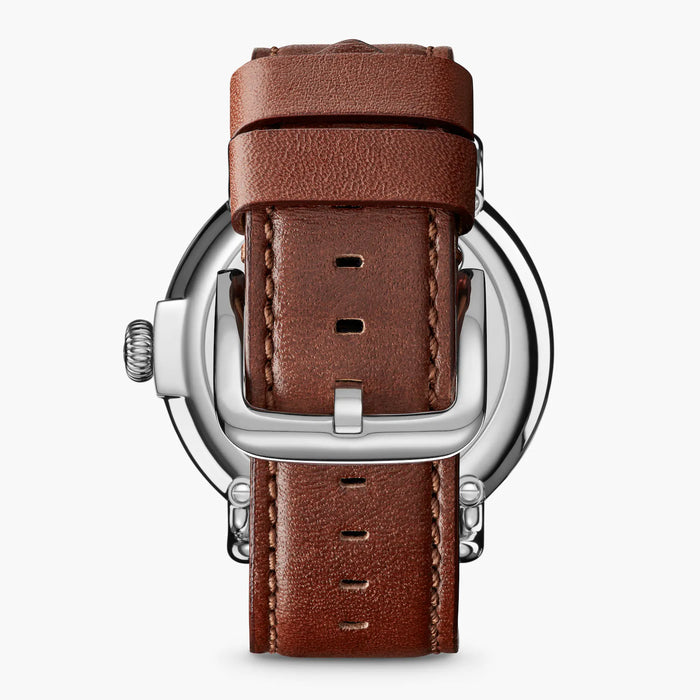 Shinola, The Runwell 47mm Grey Dial Cognac Leather