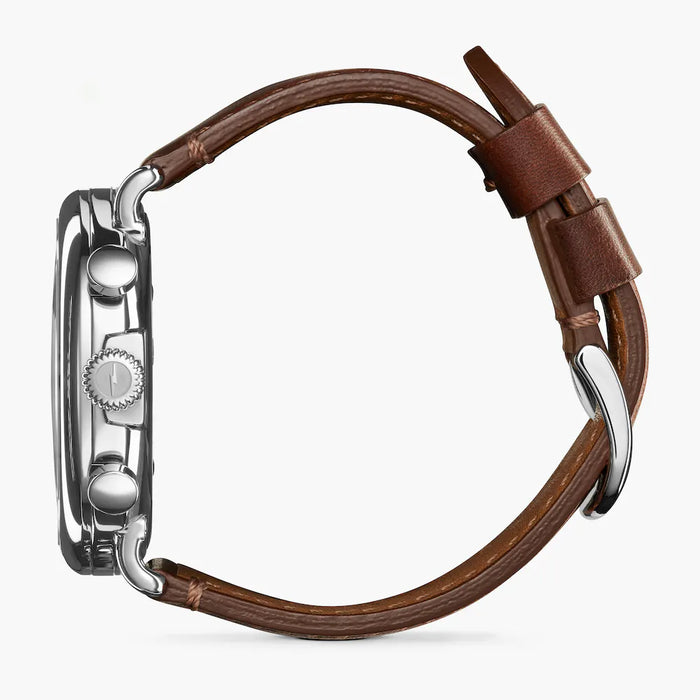 Shinola, The Runwell 47mm Blue Dial Brown Leather