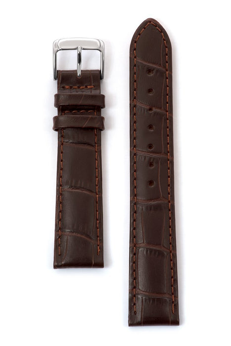 Men's Alligator Matte Leather Band in Black and Brown