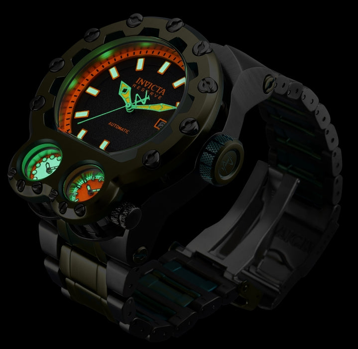 Invicta Invicta Men's Reserve Magnum Tria Automatic Black and Green Tone 37553 - Time After Time Watches