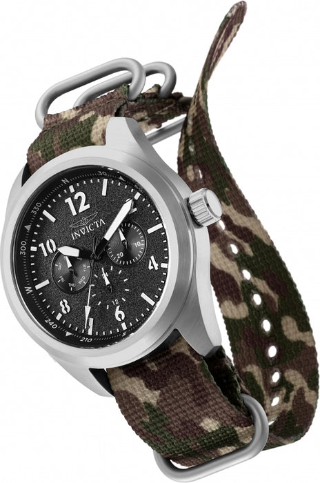 Invicta Men's Coalition Chrono Black Dial Canvas Strap - 33627