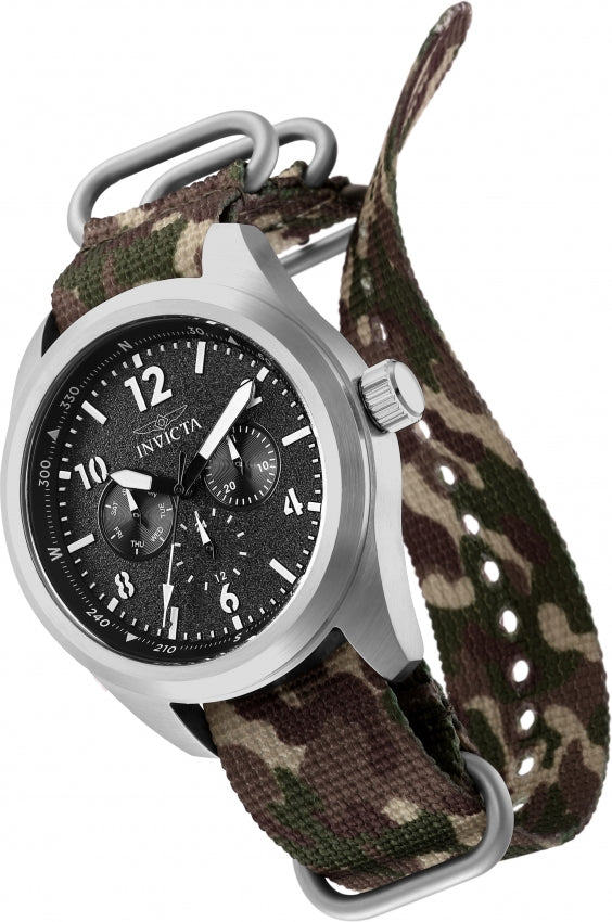 Invicta Men's Coalition Chrono Black Dial Canvas Strap - 33627