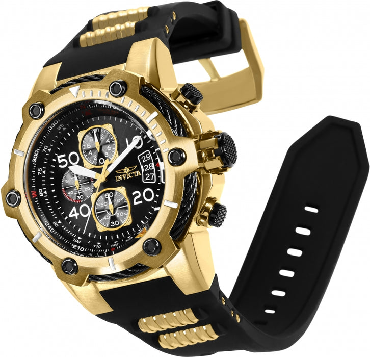 Invicta Men's Bolt Chrono Gold Case Black Silicone - 25468