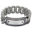 INOX INOX Gray Silicone Curb Bracelet with Stainless Steel & Gun Metal Finish ID Style Buckle BRRARB19GY - Time After Time Watches