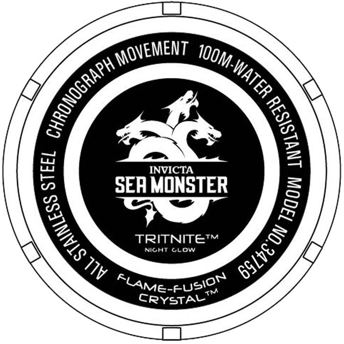 Invicta Men's Sea Monster Black & Grey Tone 34759