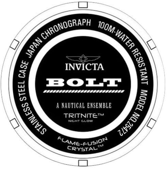 Invicta Men's Bolt Chrono Silver Case Black Silicone - 25472