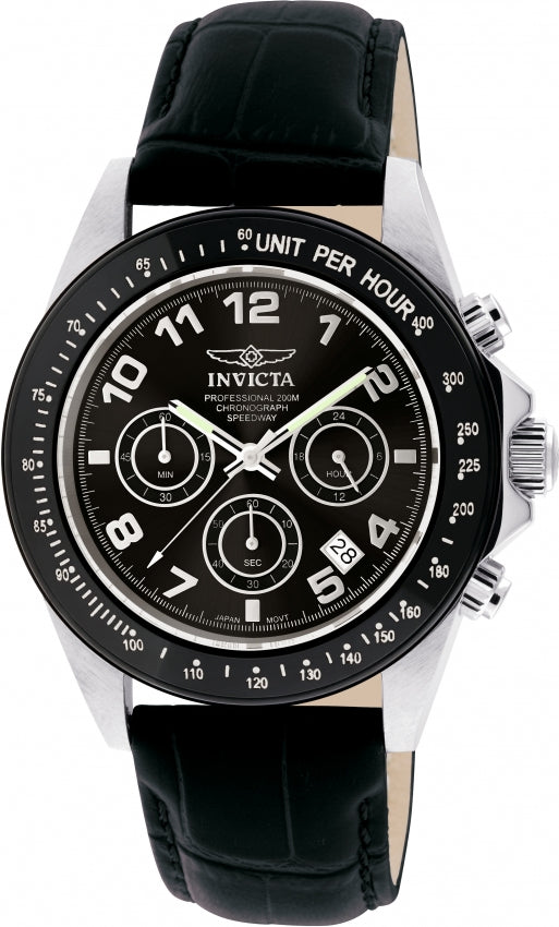Invicta Men's Speedway Black Dial Black Leather - 10707