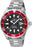 Men's Invicta carbon Fiber dial, Pro diver, red bezel. White markers adorn the face of this watch and the date wheel rests at the three o'clock marker with a screw down crown to ensure maximum water resistance.  