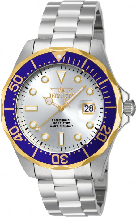 Invicta Men's Pro Diver Blue Bezel SS Bracelet - 14543