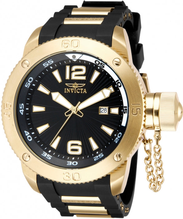 Invicta Men s I Force Gold Case Black Silicone 12964 Time