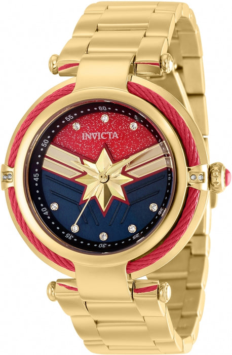 Invicta Ladies Marvel Captain Marvel Gold Bracelet - 36953
