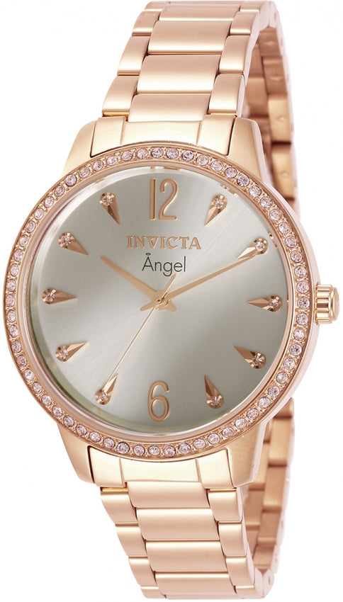 Invicta Ladies Angel Lady Silver Dial Rose Bracelet - 31369