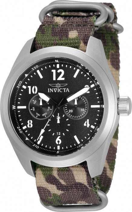Invicta Men's Coalition Chrono Black Dial Canvas Strap - 33627