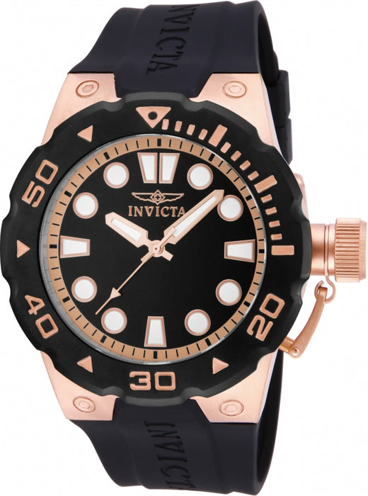 Invicta Men's Pro Diver Rose Case Black Silicone - 16136