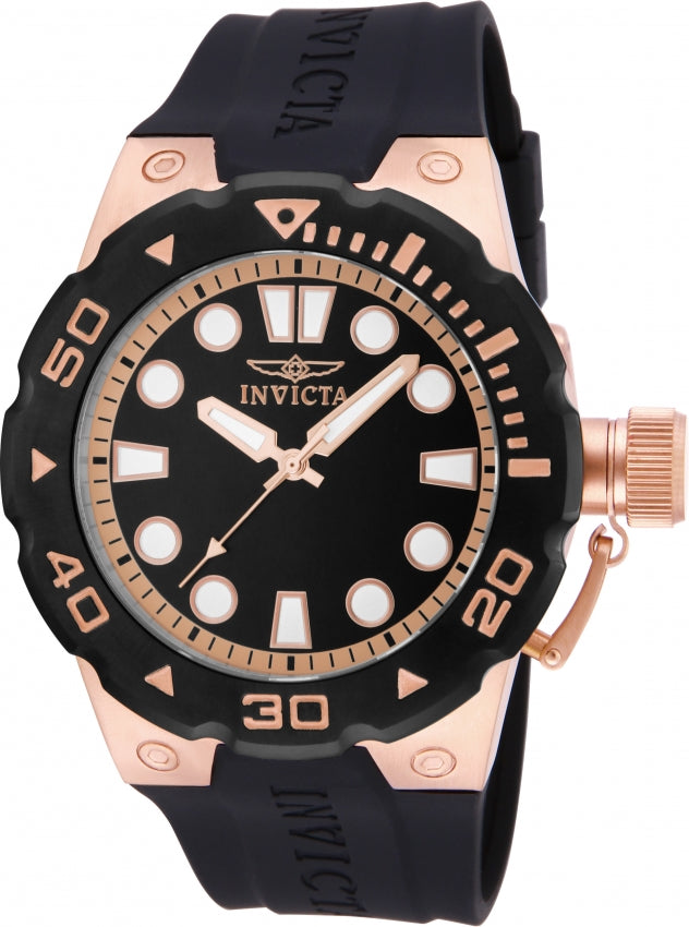Invicta Men's Pro Diver Rose Case Black Silicone - 16136