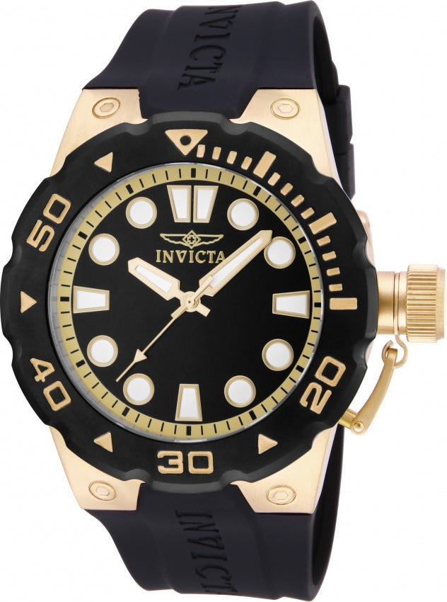 Invicta Men's Pro Diver Gold Case Black Silicone - 16135