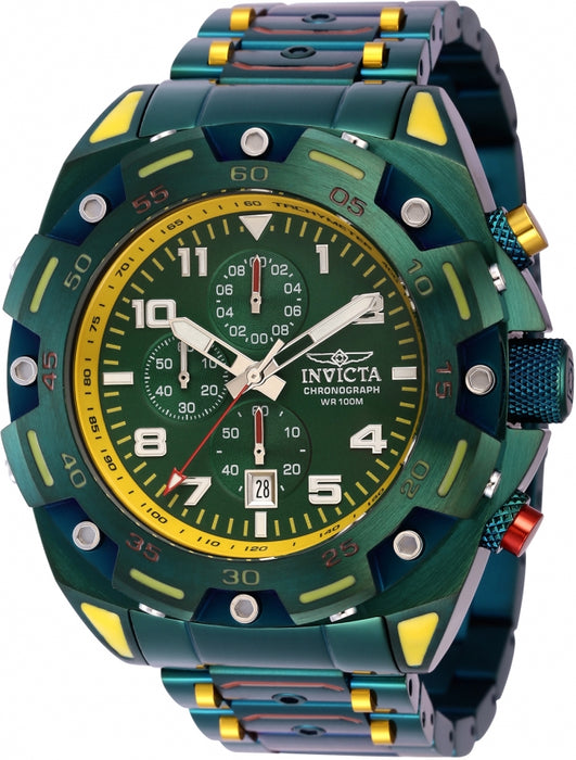 Invicta Men's Sea Monster Green & Gold Tone 37805