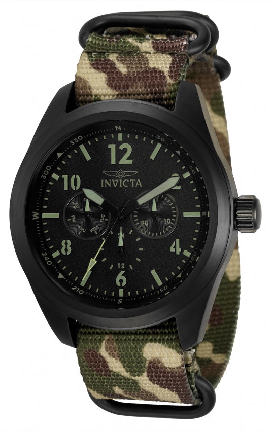 Invicta Men's Coalition Forces Black Dial Canvas Strap - 33562