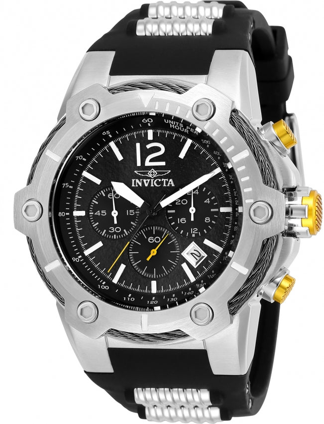 Invicta Men s Bolt Chrono Silver Case Black Silicone 25472