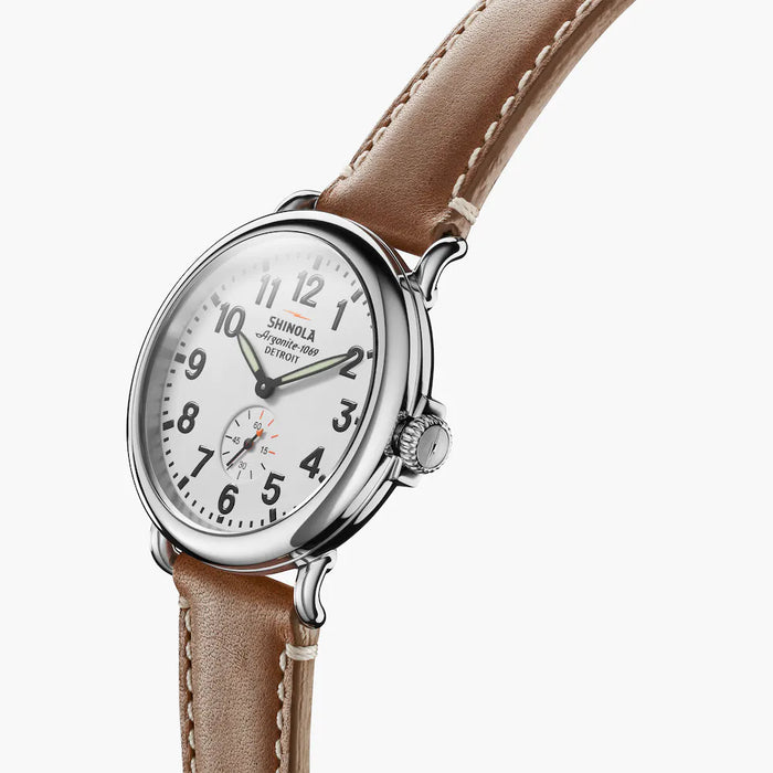 Shinola, The Runwell 41mm White Dial Brown Leather