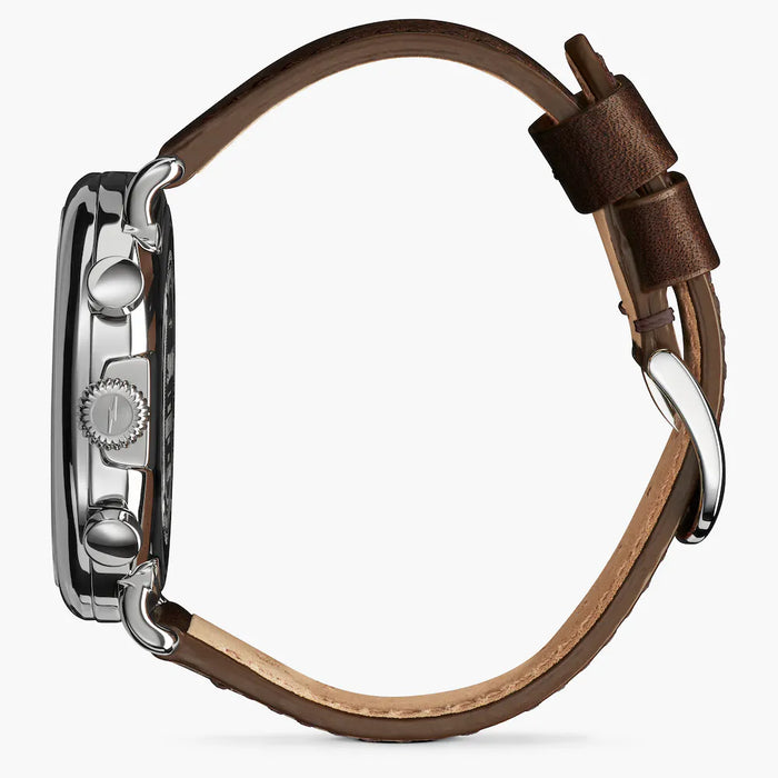 Shinola Shinola, The Runwell 47mm Silver Dial Brown Leather - Time After Time Watches