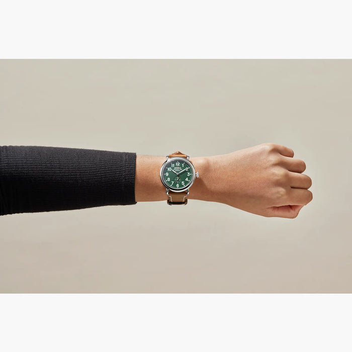 Shinola, The Runwell 41mm Green Dial Brown Leather