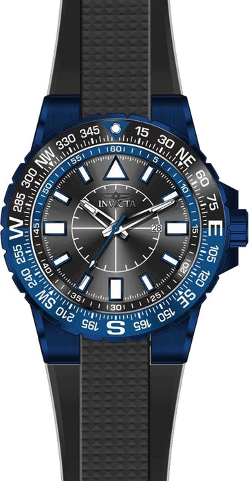Invicta Men's Aviator Blue Bezel Black Silicone - 19269